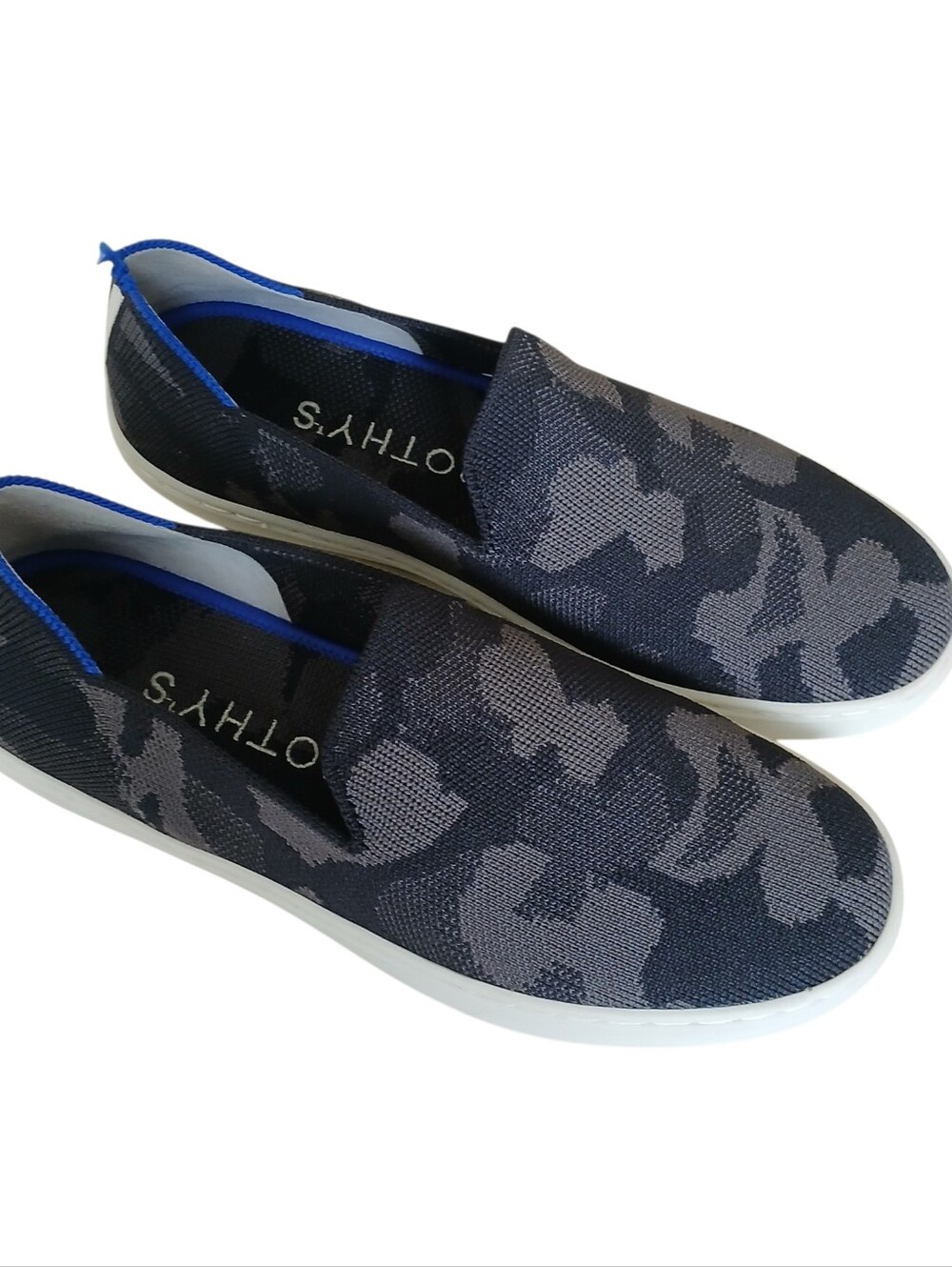 ROTHY'S The Original Camo Knit Sneakers Women's 6.5 Gray Slip On Quiet Luxury
